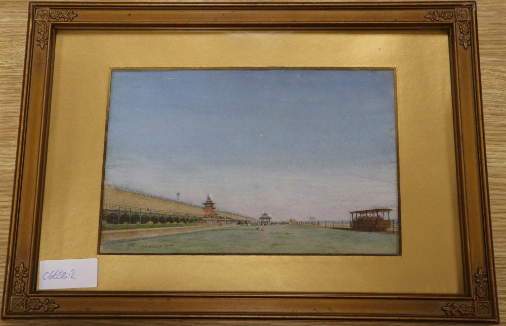 C. Walker, watercolour, view of Brighton seafront 1896, signed 17 x 27cm